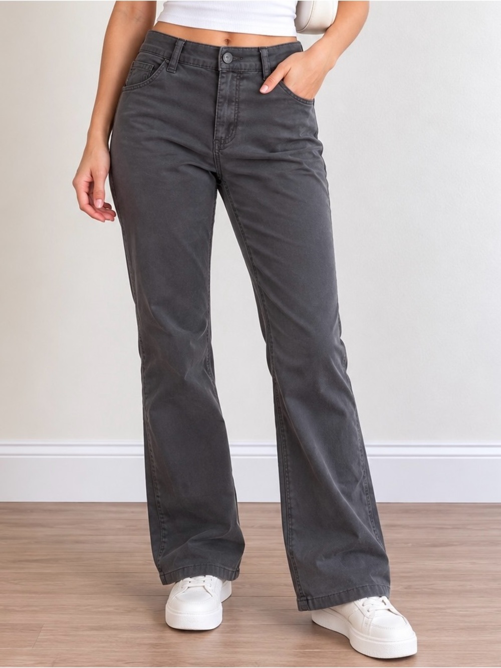 Tory Burch Charcoal Gray Bootcut Pants Size 26 Stretch Cotton